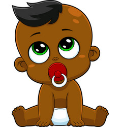 African American Baby Boy Cartoon Character