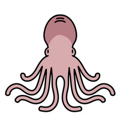 Frontal Simple Octopus Color Stroke