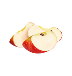 Realistic Red Apple Fruit Slices Delight