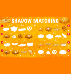 Shadow Matching Game With Cartoon Bread Characters