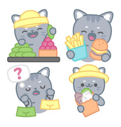 Shopping Stickers Set With Tomomi Cat