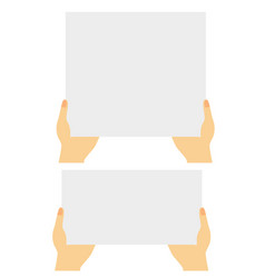 Simple Set 2 Hand Holding Blank White Paper