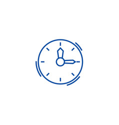 Timeclock Line Icon Concept Flat