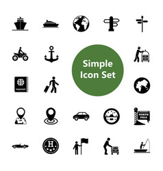 Travel Icon Set Transportation And Destination