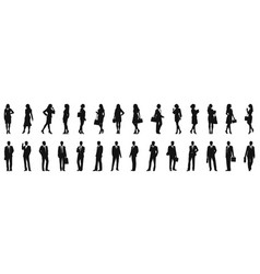 Business People Black Silhouettes Isolated On