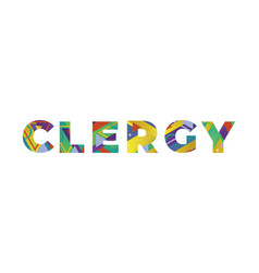 Clergy Concept Retro Colorful Word Art