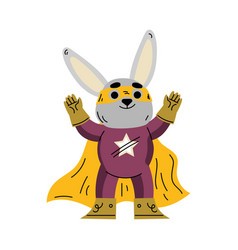 Bunny Animal Superhero Character Dressed In Mask