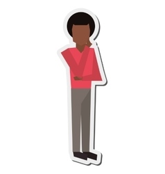 Dark Skin Faceless Man Icon