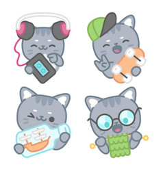 Hobbies Stickers Set With Tomomi Cat