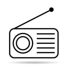 Retro Radio Station Icon Shadow Flat Isolated