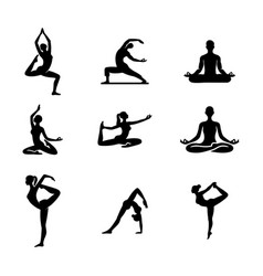 Yoga Set Blacl Color And White Background