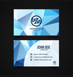 Blue Visiting Card Low Poly Style