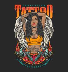 Tattooed Latino Girl Colorful Flyer