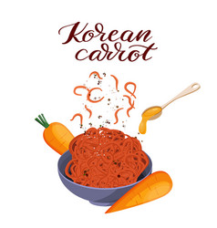 Korean Pickled Carrots Salad Lettering Text