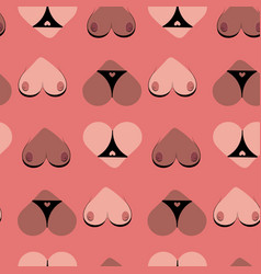 Seamless Pattern Boobs And Butt Black White