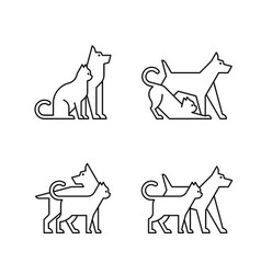 Set Of Dog And Cat Logo