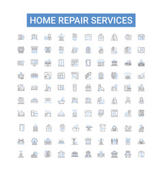 Home Repair Services Outline Icons Collection