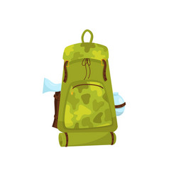 Large Camouflage Backpack With Ax Tourist Mat