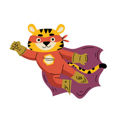 Tiger Animal Superhero Character Dressed In Mask