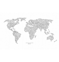 Topographic World Map For Decoration