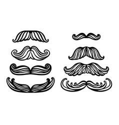 Big Set Hand Drawn Mustache Funny