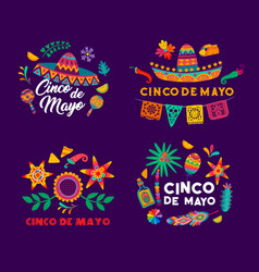 Cinco De Mayo Mexican Holiday Colorful Banners