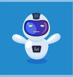 Cute Chatbot Or Robot With Straight Face Cartoon