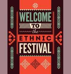 Ethnic Festival Typographic Folk Ornament Poster