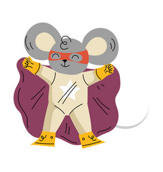 Mouse Animal Superhero Character Dressed In Mask