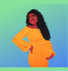 Pregnant Woman Cartoon Style