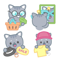 Shopping Stickers Set With Tomomi Cat