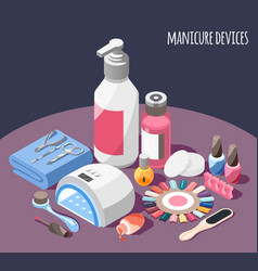 Manicure Isometric Background