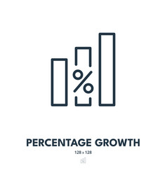 Percentage Growth Icon Chart Increase Progress