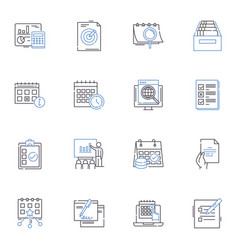 Timeline Line Icons Collection Progression