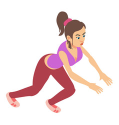 Fitness Trainer Icon Isometric Girl