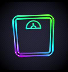 Glowing Neon Line Bathroom Scales Icon Isolated