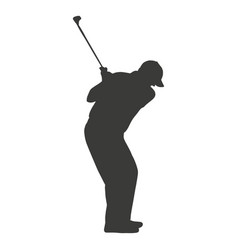 Golf Swinging Player Silhouette