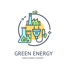 Green Energy Thin Line Icon Concept