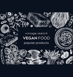 Vegan Food Sketched Banner Healthy Food Template