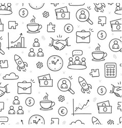 Business Job Icon Doodle Seamless Pattern