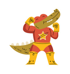 Crocodile Animal Superhero Character Dressed