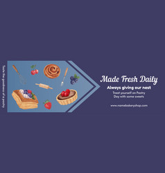 Facebook Ads Template With Pastry Day Concept