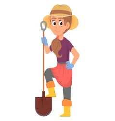 Gardening Woman With Shovel Female Farmer