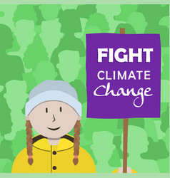 Fight Climate Change Greeting Card Girl Protest