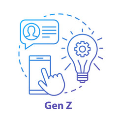 Gen Z Blue Concept Icon Age Group Idea Thin Line