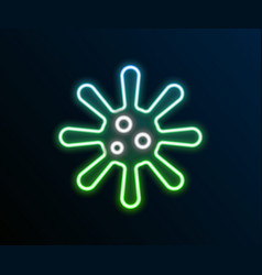 Glowing Neon Line Bacteria Icon Isolated On Black