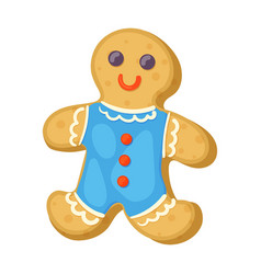 Homemade Gingerbread Little Man Doll In Blue Shirt