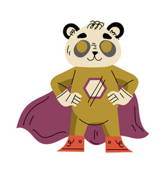 Panda Animal Superhero Character Dressed In Mask