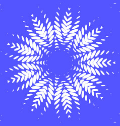 White Snowflake Pattern On Blue Background