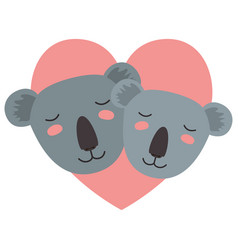 Wild Koalas Couple In Heart